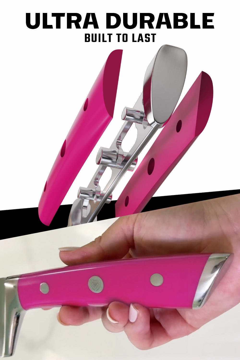 Chef Knife 8" | Fuchsia ABS Handle | Gladiator Series | NSF Certified | Dalstrong 