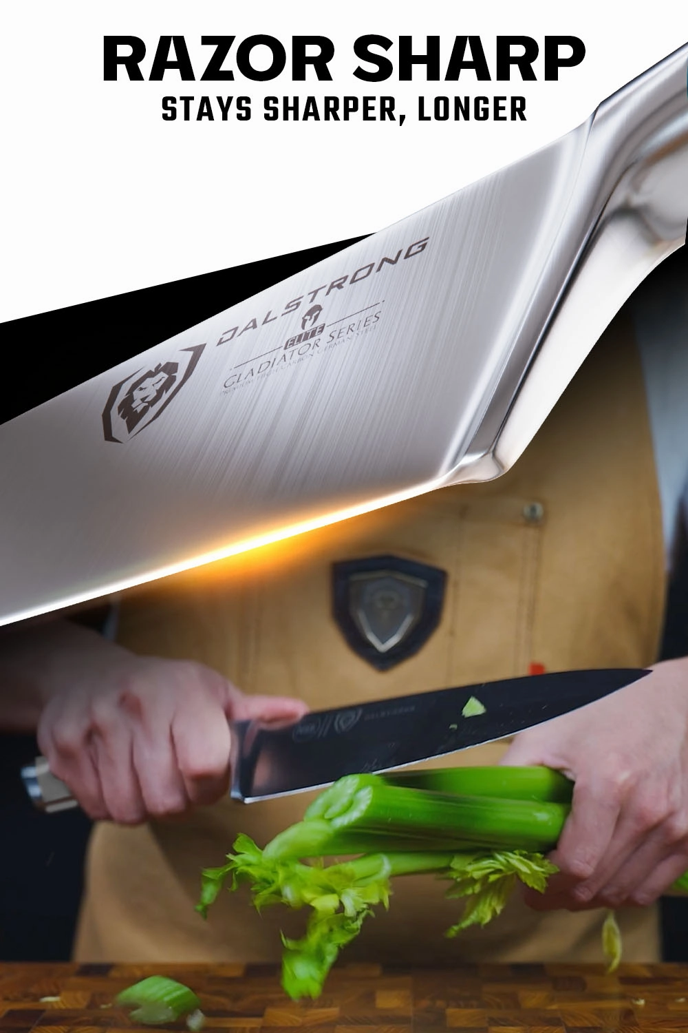 Chef Knife 8" | Grey ABS Handle | Gladiator Series | NSF Certified | Dalstrong 