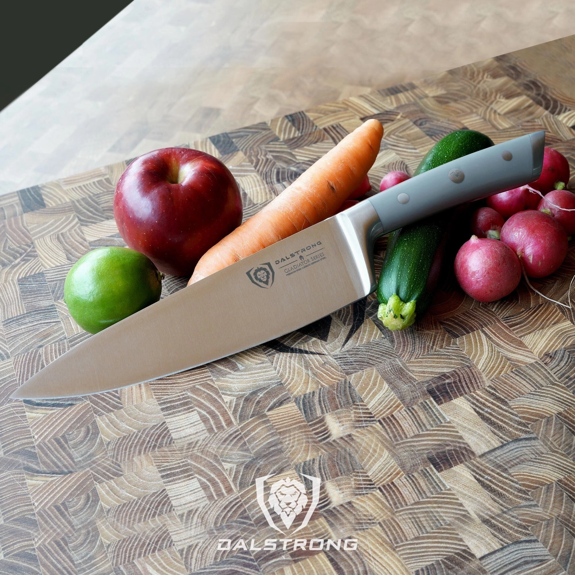 Chef Knife 8" | Grey ABS Handle | Gladiator Series | NSF Certified | Dalstrong 