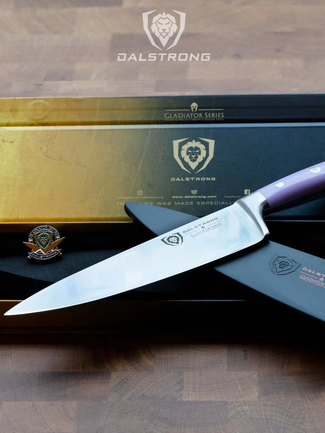Chef Knife 8" | Lilac Handle | Gladiator Series | NSF Certified | Dalstrong 