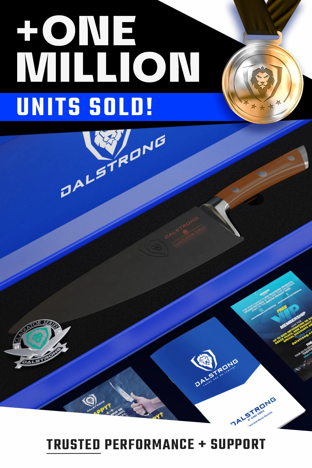 Chef Knife 8" | Orange ABS Handle | Gladiator Series | NSF Certified | Dalstrong 