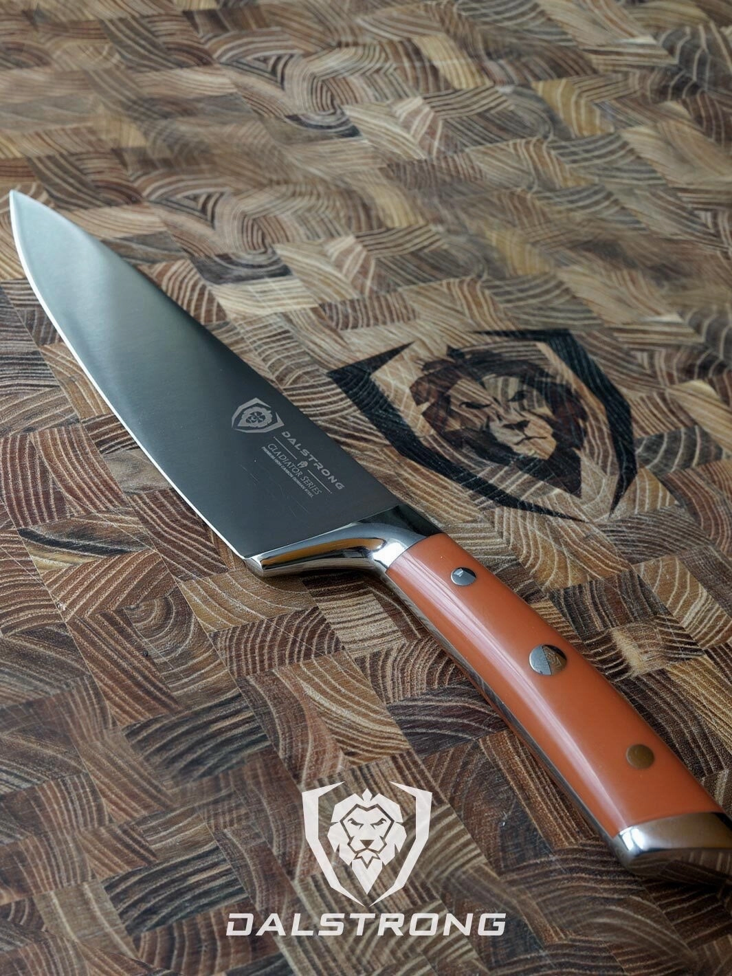 Chef Knife 8" | Orange ABS Handle | Gladiator Series | NSF Certified | Dalstrong 