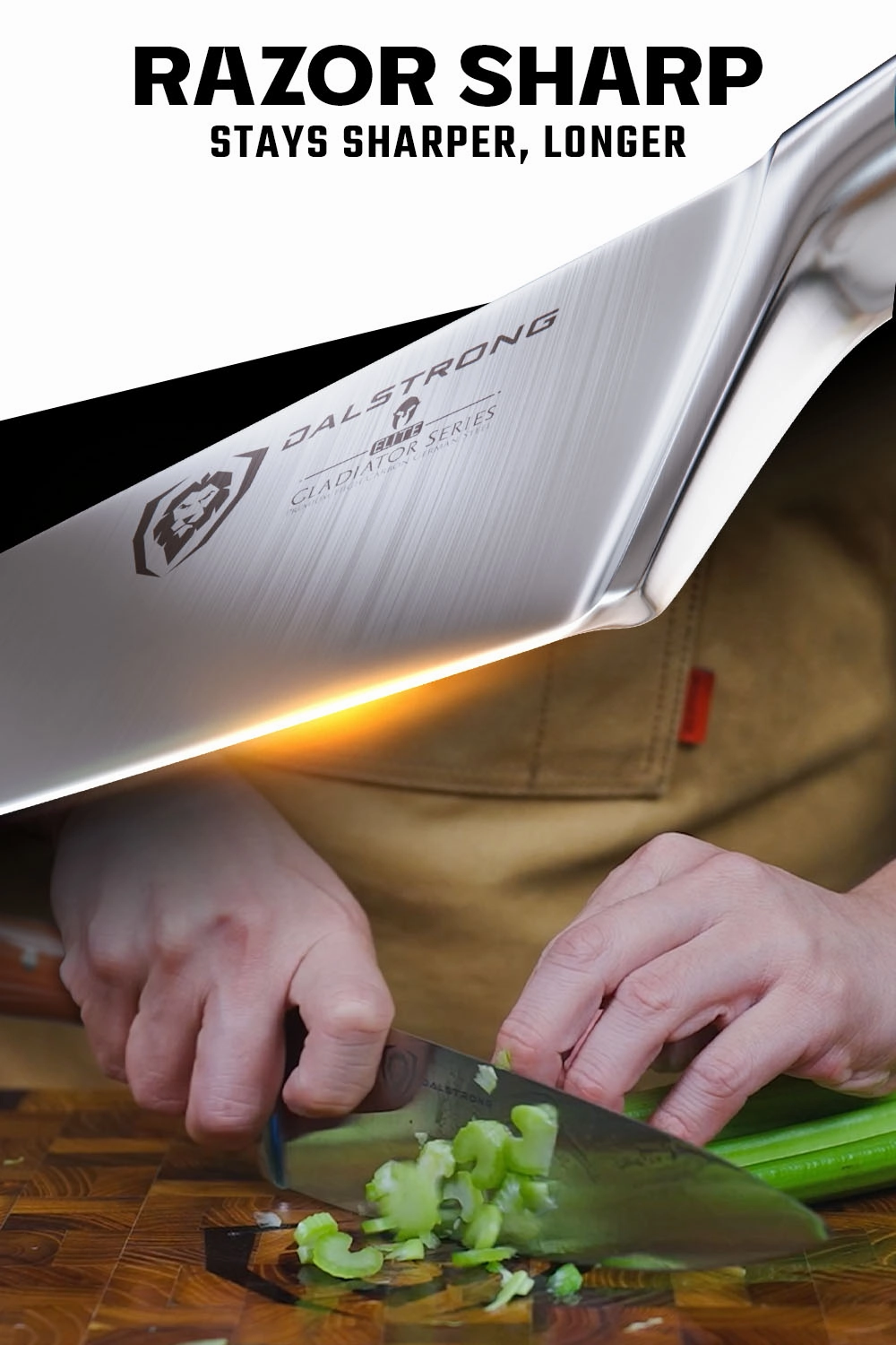 Chef Knife 8" | Orange ABS Handle | Gladiator Series | NSF Certified | Dalstrong 