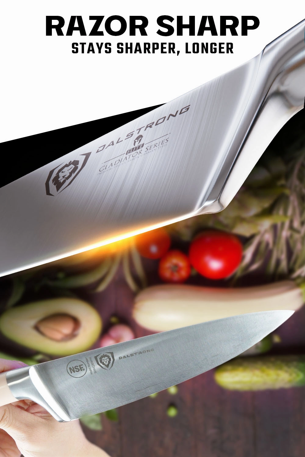 Chef Knife 8" | Peach Handle | Gladiator Series | NSF Certified | Dalstrong 