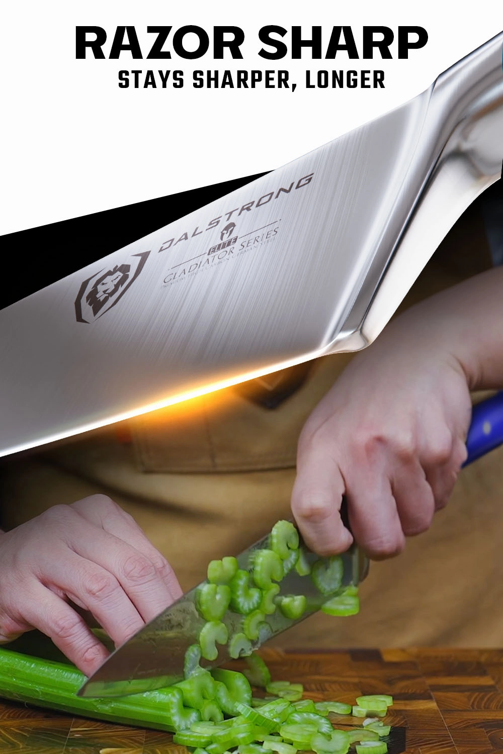 Chef's Knife 8" | Blue Handle | Gladiator Series | NSF Certified | Dalstrong 