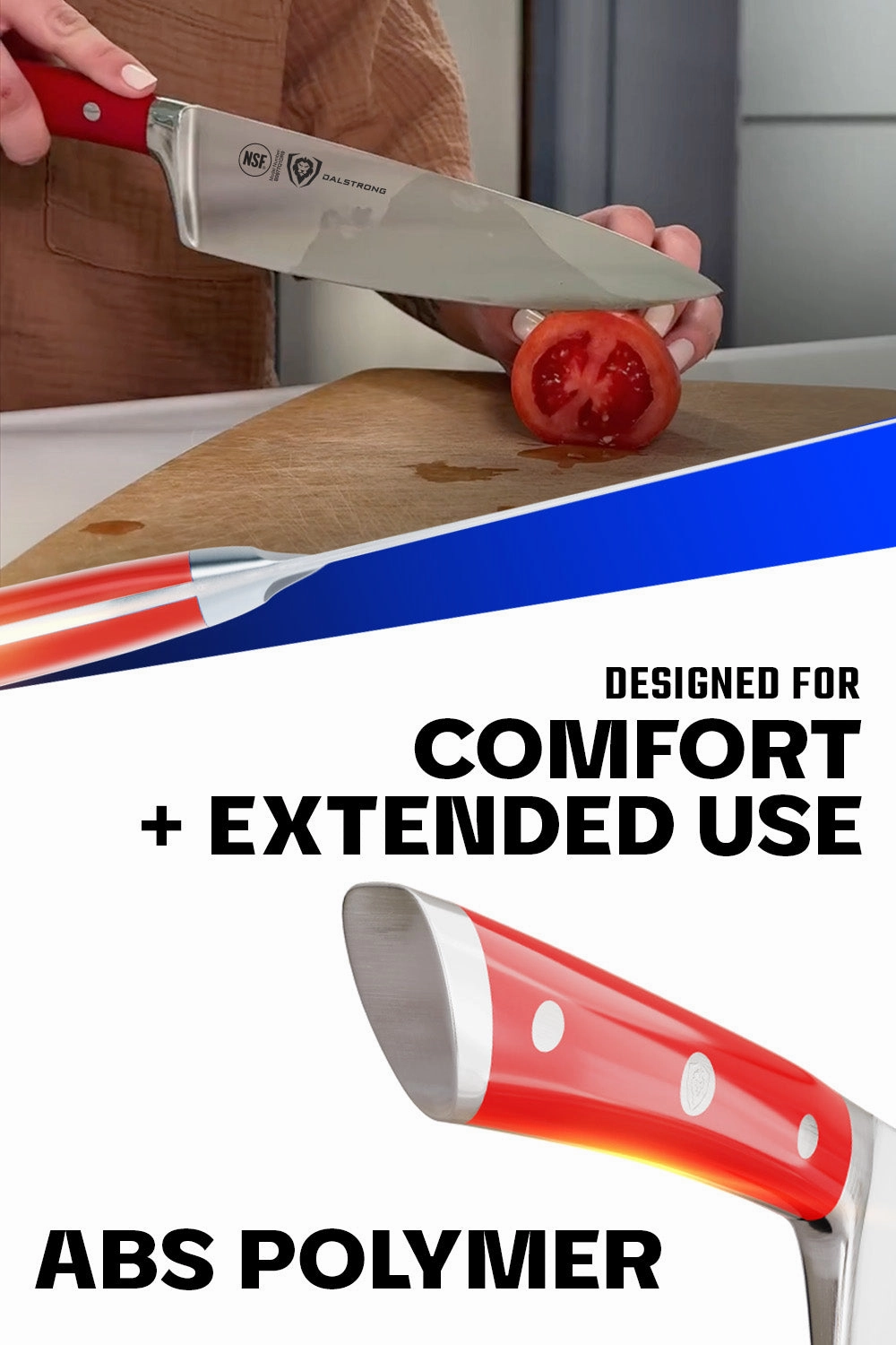 Chef's Knife 8" | Crimson Red Handle | Gladiator Series | NSF Certified | Dalstrong 
