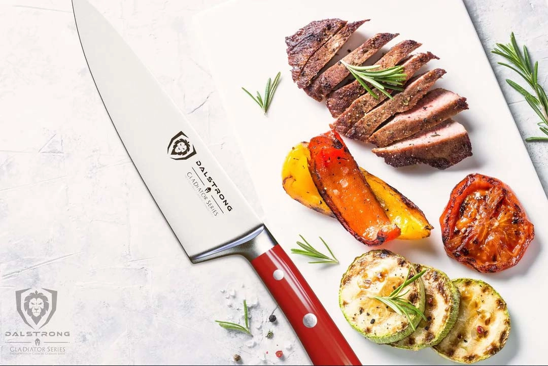 Chef's Knife 8" | Crimson Red Handle | Gladiator Series | NSF Certified | Dalstrong 