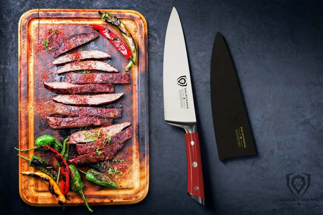 Chef's Knife 8" | Crimson Red Handle | Gladiator Series | NSF Certified | Dalstrong 