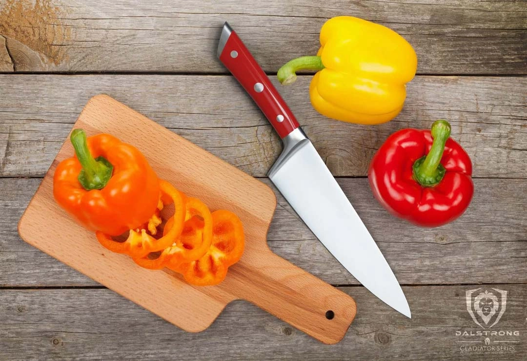 Chef's Knife 8" | Crimson Red Handle | Gladiator Series | NSF Certified | Dalstrong 