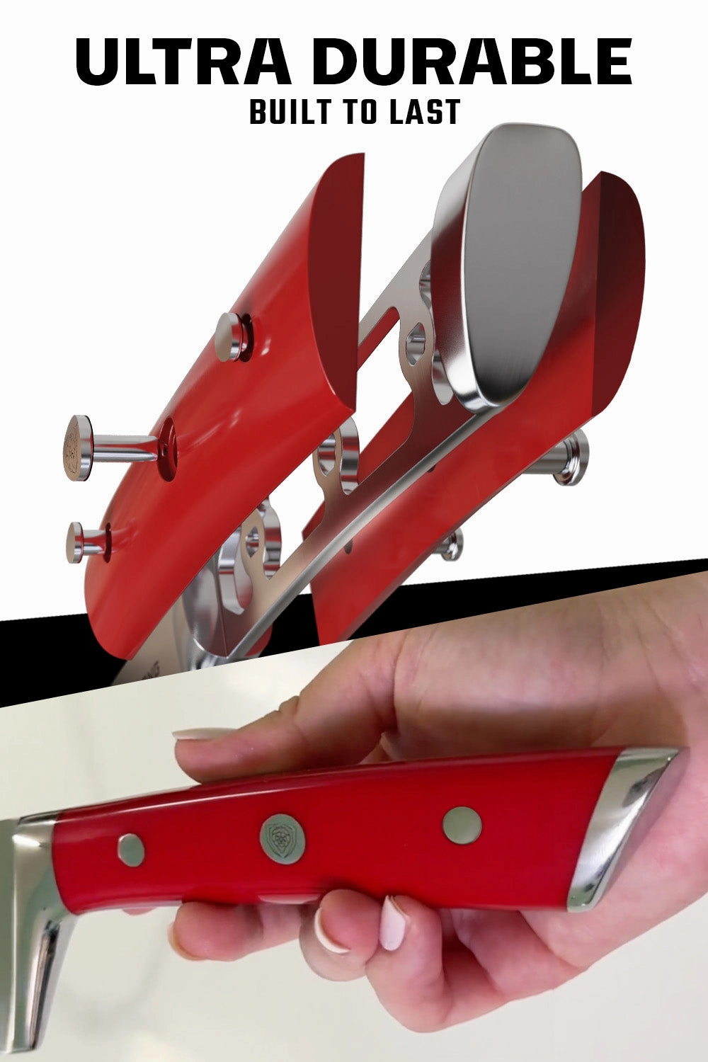 Chef's Knife 8" | Crimson Red Handle | Gladiator Series | NSF Certified | Dalstrong 