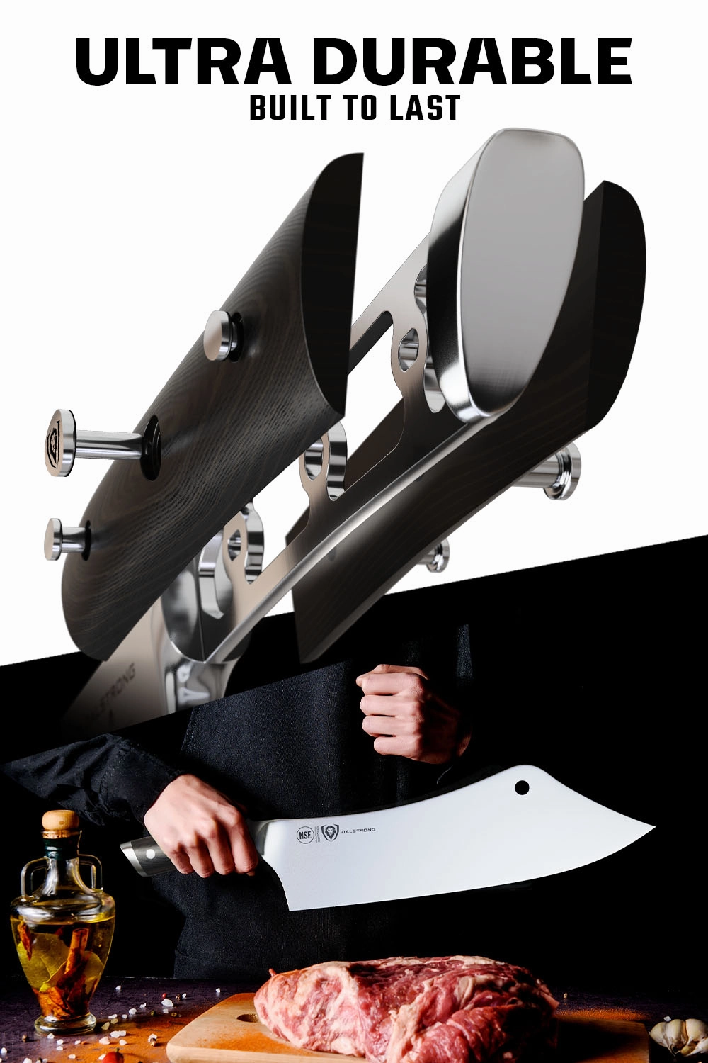 Chef's Knife & Cleaver Hybrid 12" | Crixus | Gladiator Series | NSF Certified | Dalstrong 