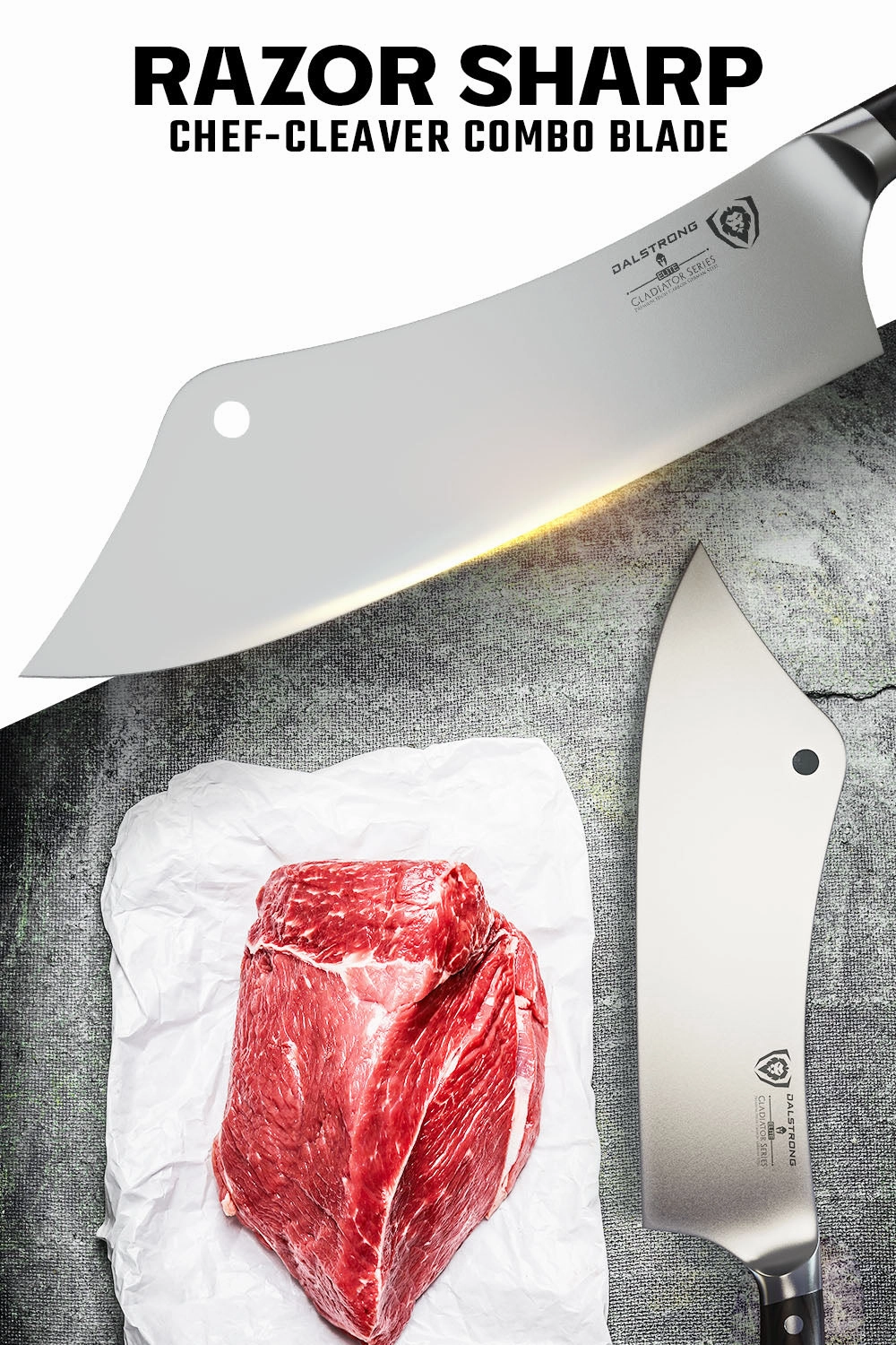 Chef's Knife & Cleaver Hybrid 12" | Crixus | Gladiator Series | NSF Certified | Dalstrong 