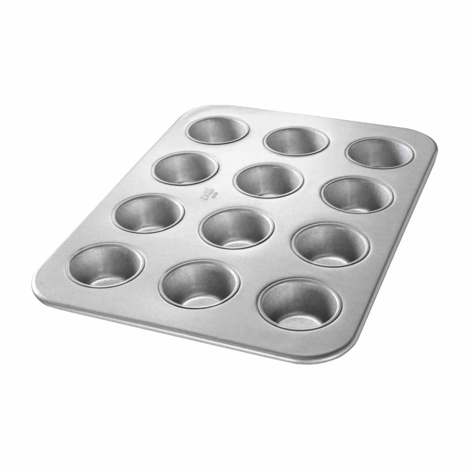 Chicago Metallic 45225 Heavy Duty 3.8 oz. Muffin Cupcake Pans, 1/2 Size, Sheet of 12 baking tools,cake baking,kitchen gadgets