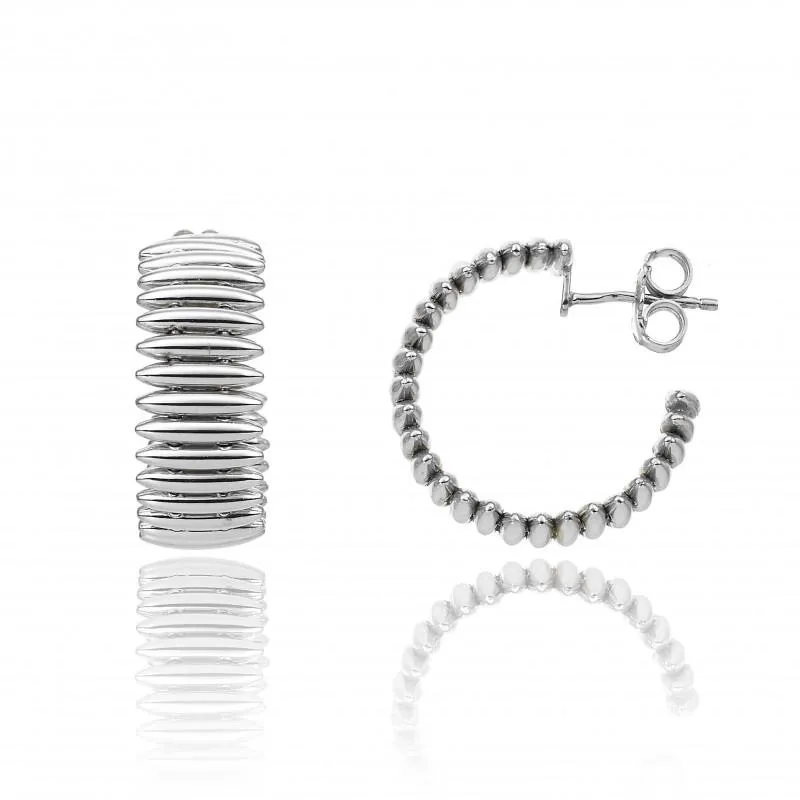 Chimento Jewellery Chimento Armillas 18ct White Gold Spike Hoop Earrings
