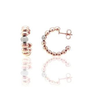 Chimento Jewellery Chimento Armillas Acqua 18ct Rose Gold 0.13ct Diamond Hoop Earrings