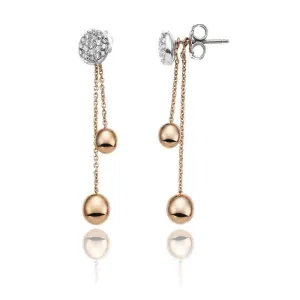 Chimento Jewellery Chimento Armillas Acqua 18ct Rose Gold 0.24ct Diamond Double Drop Earrings
