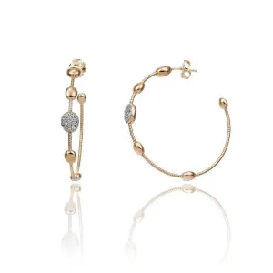 Chimento Jewellery Chimento Armillas Acqua 18ct Rose Gold 0.24ct Diamond Large Hoop Earrings
