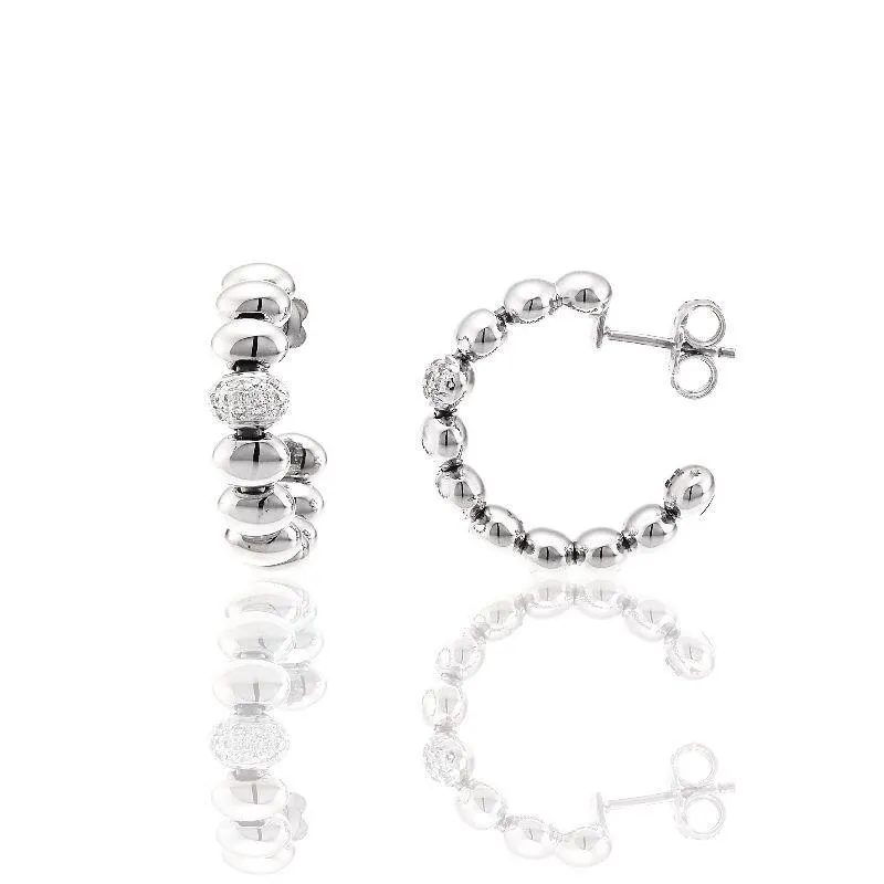 Chimento Jewellery Chimento Armillas Acqua 18ct White Gold 0.13ct Diamond Hoop Earrings
