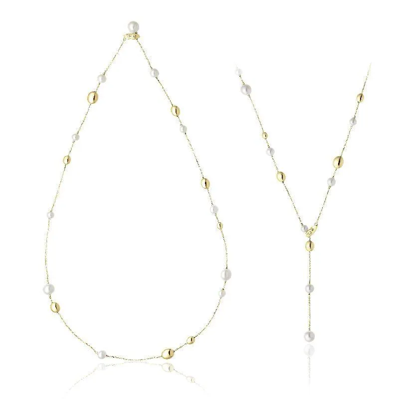 Chimento Jewellery Chimento Armillas Acqua 18ct Yellow Gold Pearl Diamond Necklace