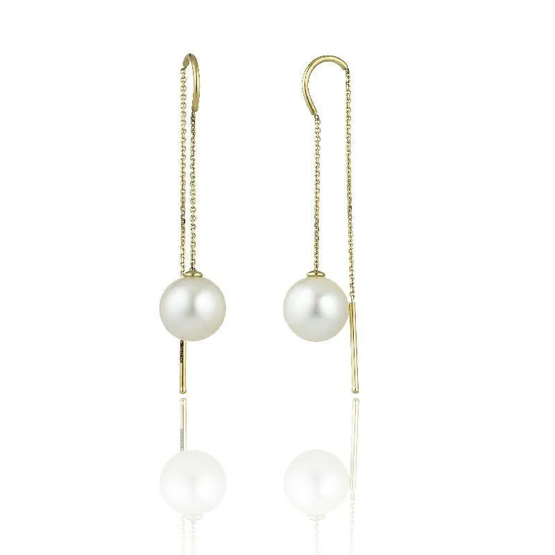Chimento Jewellery Chimento Armillas Acqua 18ct Yellow Gold Pearl Threader Earrings