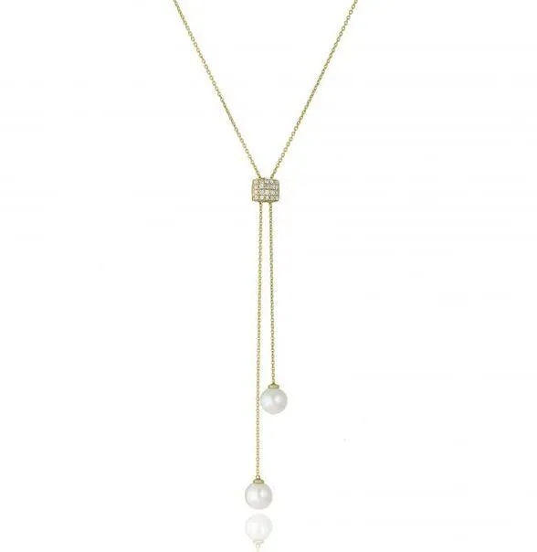 Chimento Jewellery Chimento Armillas Acqua Pearl 18ct Yellow Gold Diamond Necklace