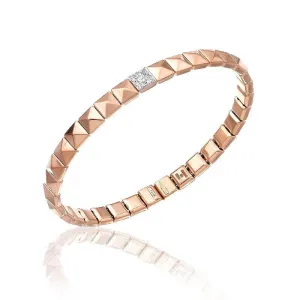 Chimento Jewellery Chimento Armillas Pyramis 18ct Rose Gold Diamond Studs Bangle