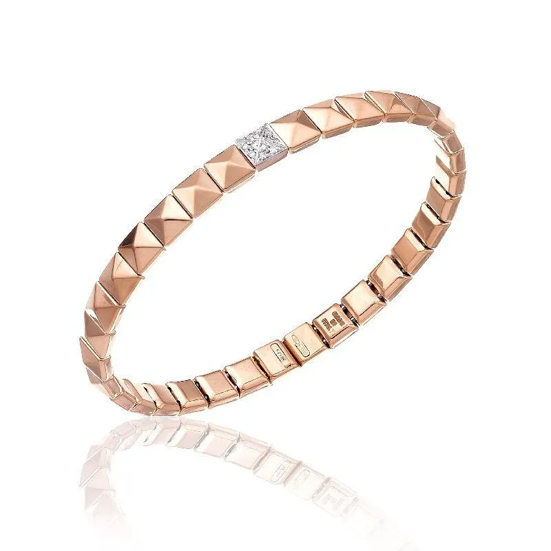 Chimento Jewellery Chimento Armillas Pyramis 18ct Rose Gold Diamond Studs Bangle