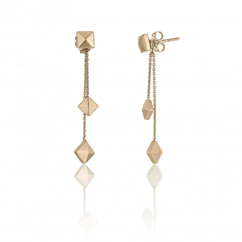 Chimento Jewellery Chimento Armillas Pyramis 18ct Rose Gold Studs Double Drop Earrings