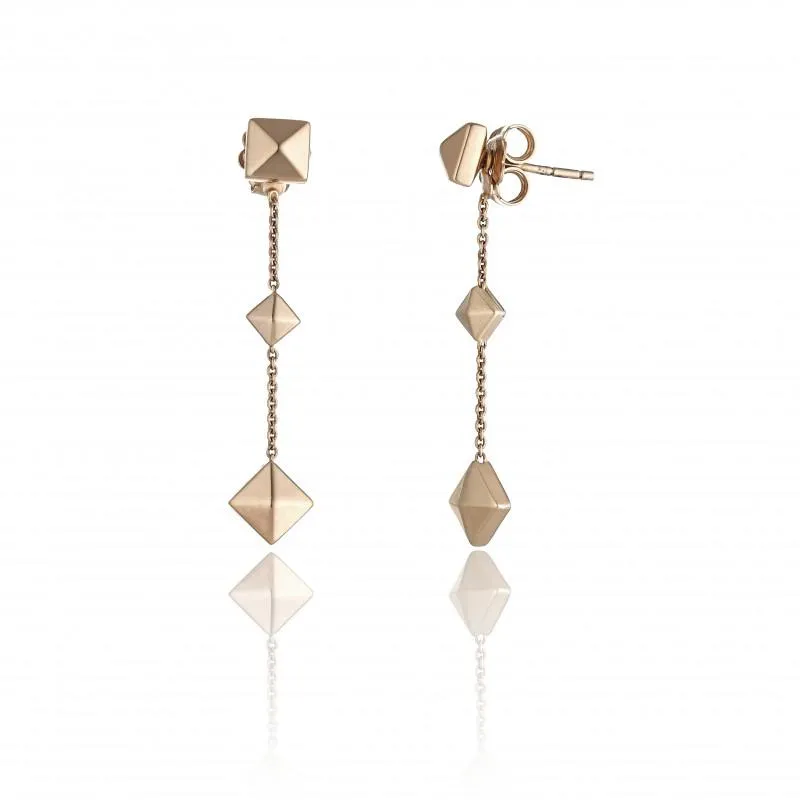 Chimento Jewellery Chimento Armillas Pyramis 18ct Rose Gold Studs Drop Earrings