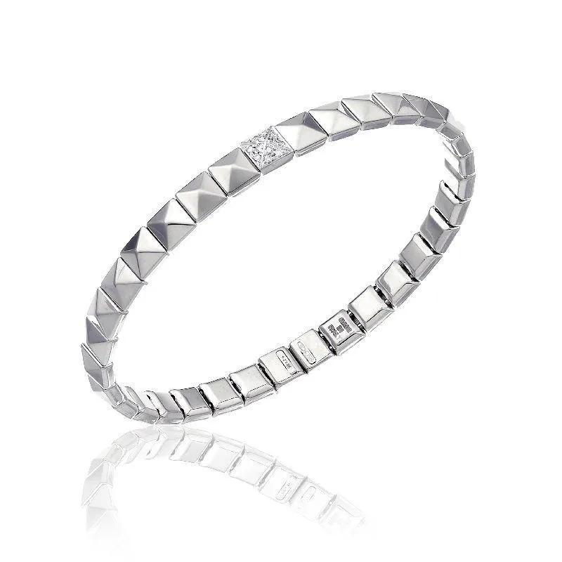 Chimento Jewellery Chimento Armillas Pyramis 18ct White Gold Diamond Studs Bangle