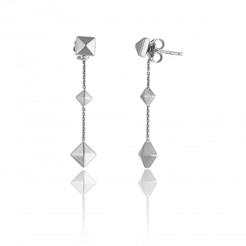 Chimento Jewellery Chimento Armillas Pyramis 18ct White Gold Studs Drop Earrings