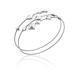 Chimento Jewellery Chimento Armillas Pyramis 18ct White Gold Studs Spiral Bangle