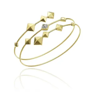 Chimento Jewellery Chimento Armillas Pyramis 18ct Yellow Gold Diamond Spiral Bangle