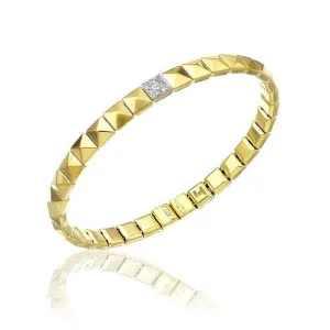 Chimento Jewellery Chimento Armillas Pyramis 18ct Yellow Gold Diamond Studs Bangle