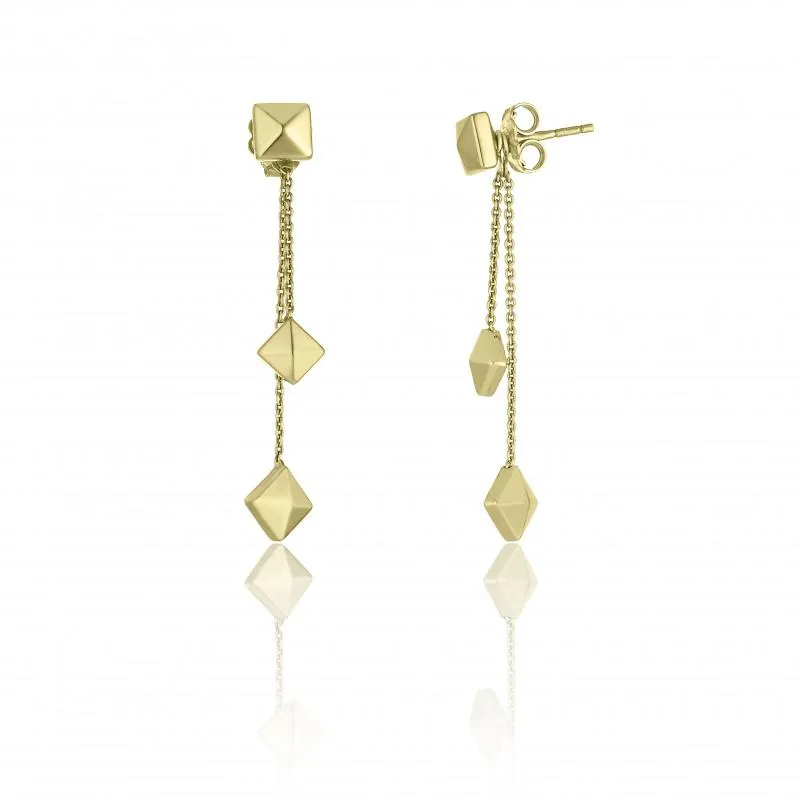 Chimento Jewellery Chimento Armillas Pyramis 18ct Yellow Gold Studs Double Drop Earrings