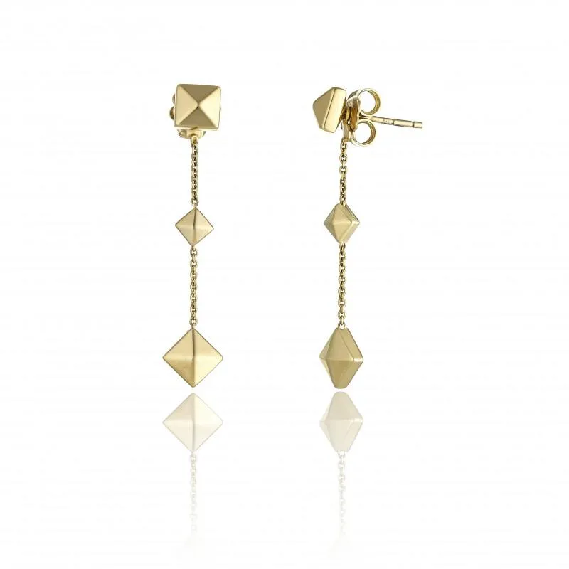 Chimento Jewellery Chimento Armillas Pyramis 18ct Yellow Gold Studs Drop Earrings