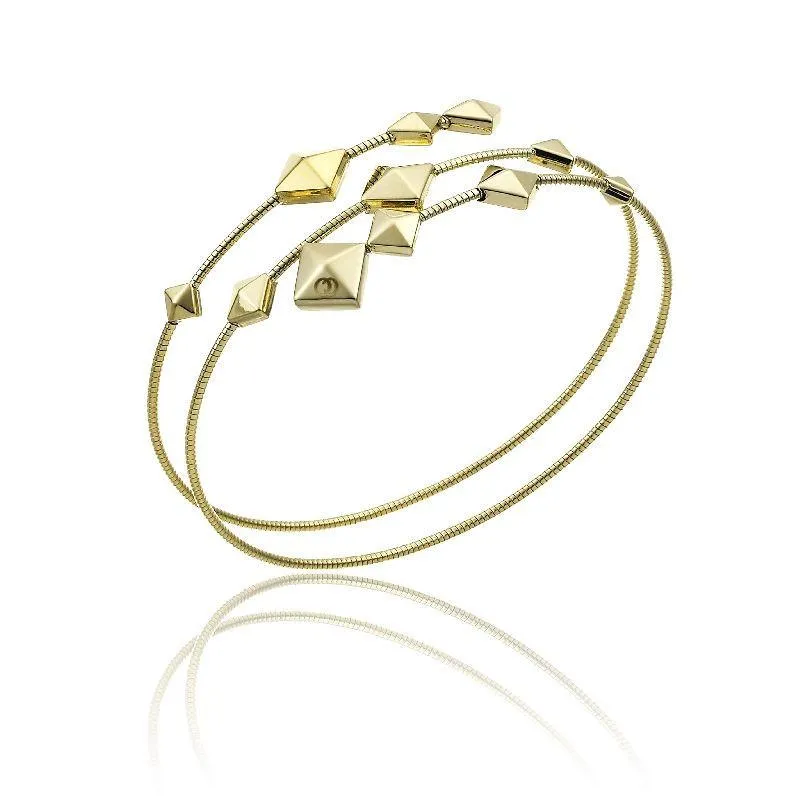 Chimento Jewellery Chimento Armillas Pyramis 18ct Yellow Gold Studs Spiral Bangle