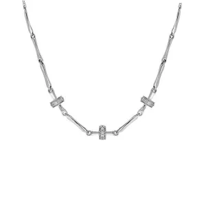 Chimento Jewellery Chimento Bamboo 18ct White Gold 0.15ct Diamond Triple Rondelle Necklace