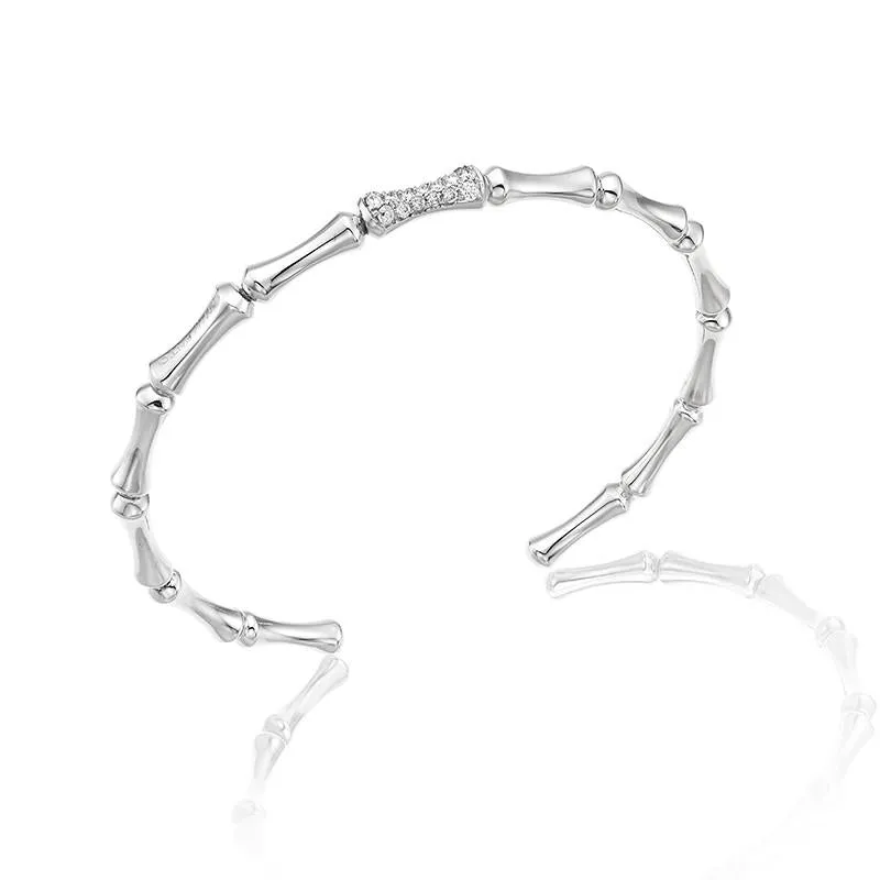 Chimento Jewellery Chimento Bamboo 18ct White Gold 0.19ct Diamond Bangle