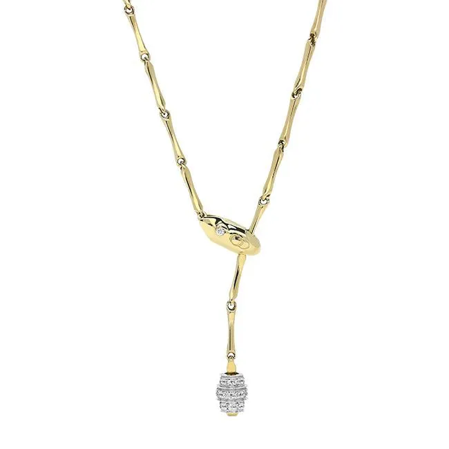 Chimento Jewellery Chimento Bamboo 18ct Yellow Gold 0.11ct Diamond Necklace