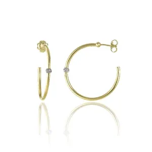 Chimento Jewellery Chimento Bamboo Flirt 18ct Yellow Gold 0.20ct Diamond Hoop Earrings