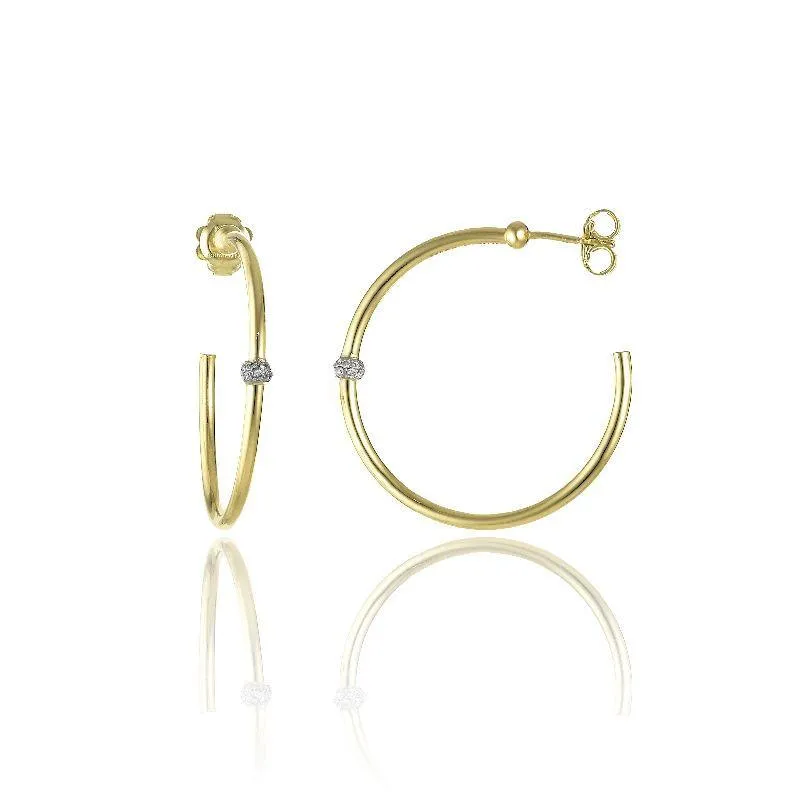 Chimento Jewellery Chimento Bamboo Flirt 18ct Yellow Gold 0.20ct Diamond Hoop Earrings