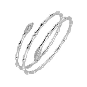 Chimento Jewellery Chimento Bamboo Navette 18ct White Gold 0.83ct Diamond Spiral Bangle