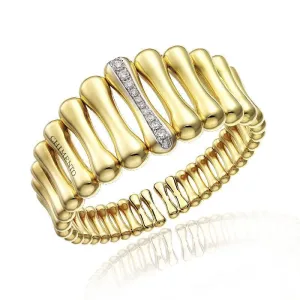 Chimento Jewellery Chimento Bamboo Over 18ct Yellow Gold 0.69ct Diamond Iconic Wide Cuff