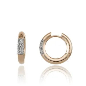 Chimento Jewellery Chimento Bamboo Pure 18ct Rose Gold 0.16ct Diamond Hoop Earrings