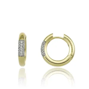 Chimento Jewellery Chimento Bamboo Pure 18ct Yellow Gold 0.16ct Diamond Hoop Earrings