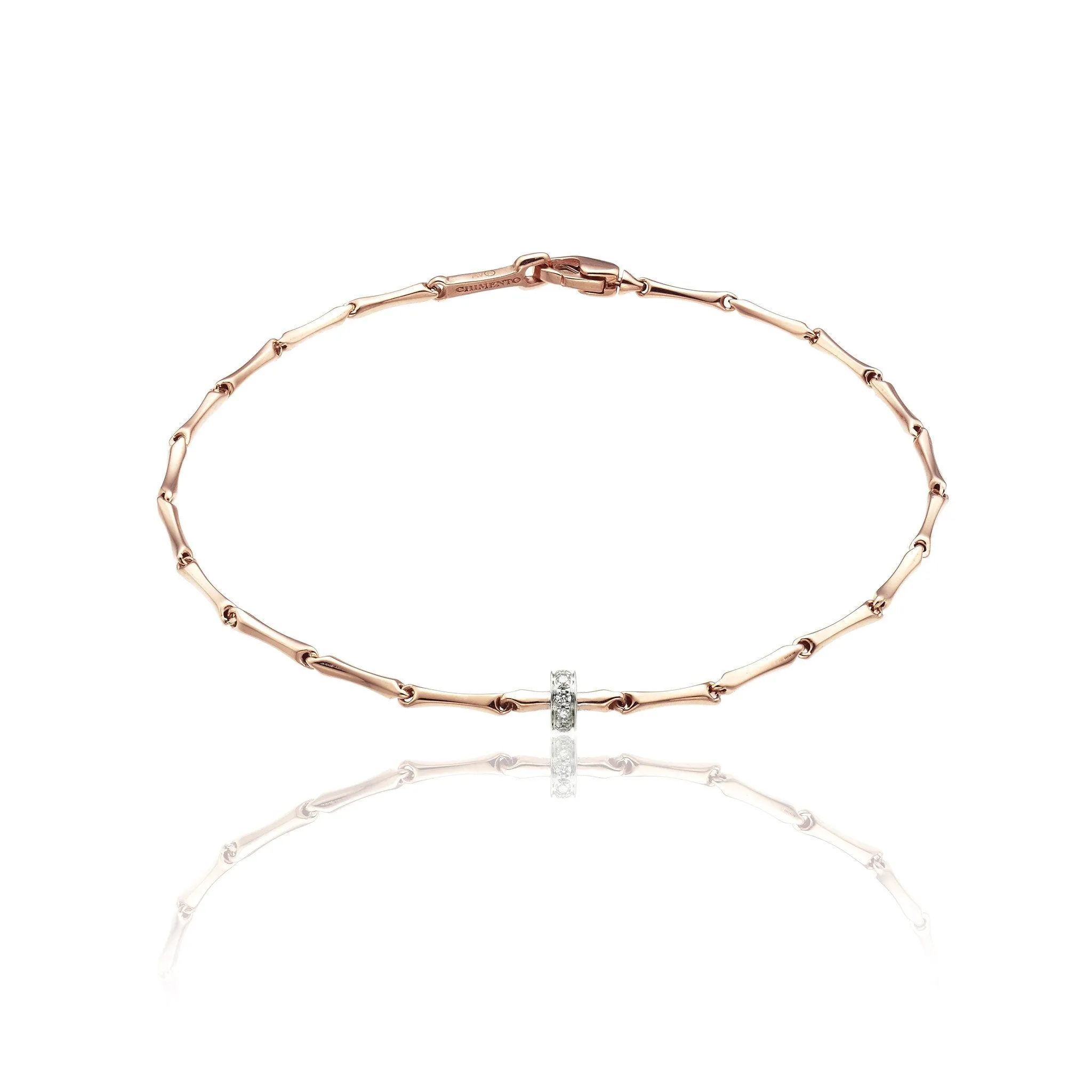 Chimento Jewellery Chimento Bamboo Shine 18ct Rose Gold 0.05ct Diamond Bracelet