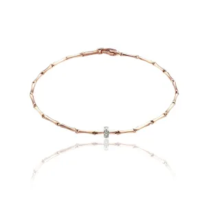 Chimento Jewellery Chimento Bamboo Shine 18ct Rose Gold 0.05ct Diamond Bracelet
