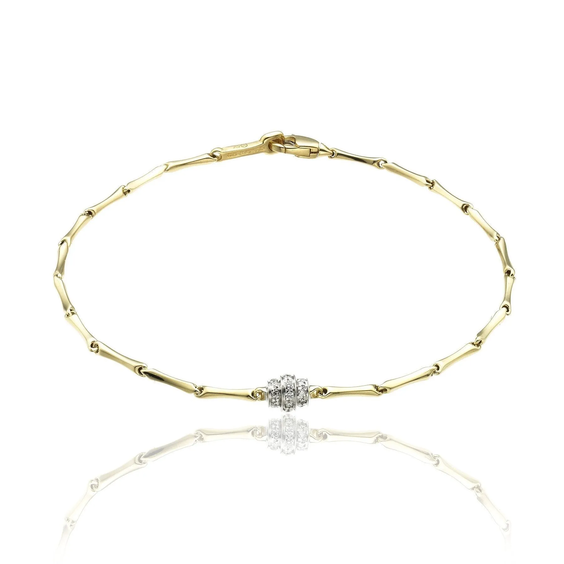 Chimento Jewellery Chimento Bamboo Shine 18ct Yellow Gold 0.10ct Diamond Bracelet