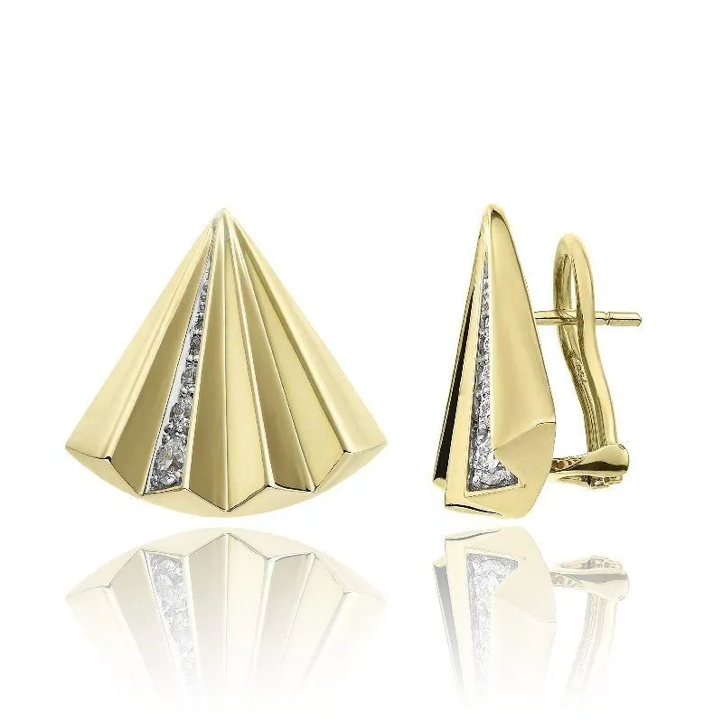 Chimento Jewellery Chimento Bamboo Sipario 18ct Yellow Gold 0.31ct Diamond Stud Earrings